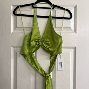 Reformation Satin Halter Top